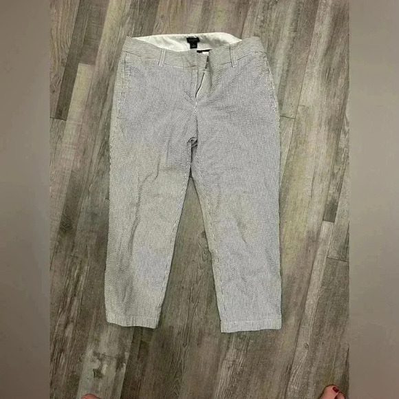 Black Label J Crew Cropped Curve Fit Striped Pant - Picture 1 of 5